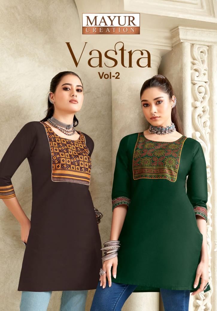 MAYUR CREATION VASTRA VOL 2 READYMADE POPLIN COTTON AJARAKH PLUS SIZE TOPS 
