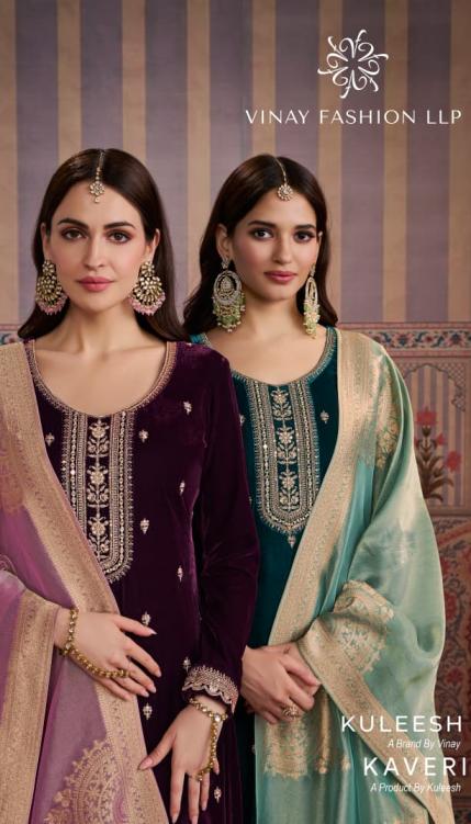 KAVERI BY VINAY KULEESH STYLISH WINTER VELVET LADIES SUITS 