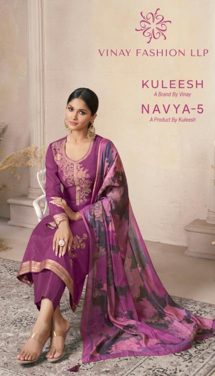 NAVYA VOL 5 BY VINAY KULEESH VISCOSE VISCOSE MACHLIN WEAVED DRESS MATERIALS