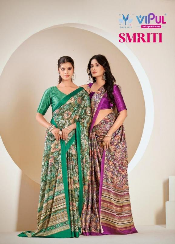 SMRITI BY VIPUL FASHION SATIN SILK FANCY SAREES 
