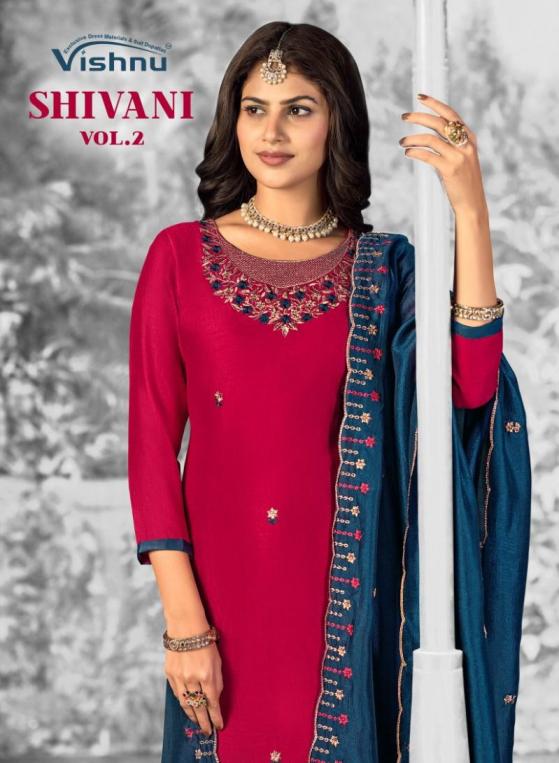 SHIVANI VOL 2 BY VISHNU VICHITRA SILK  UNSTITCH SALWAR KAMEEZ 