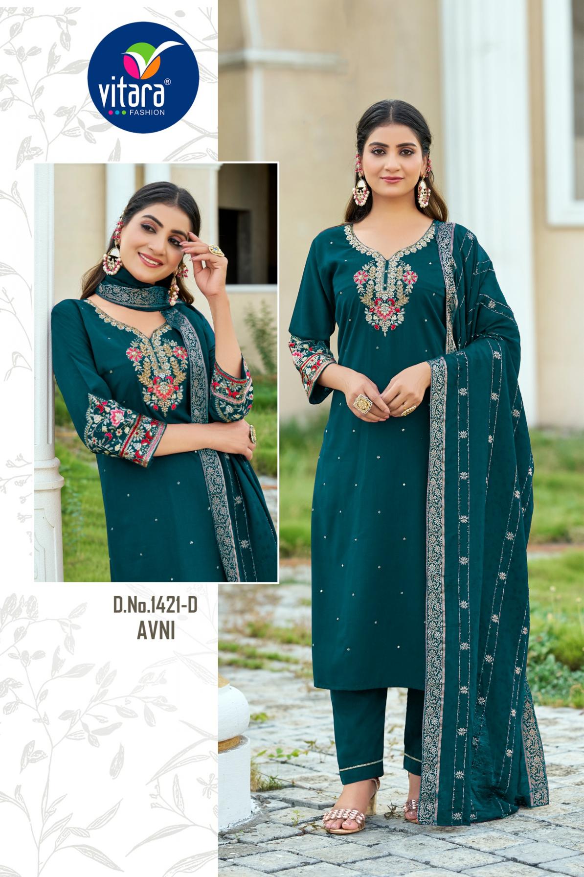 AVNI BY VITARA FASHION READYMADE CLUSTER SILK COMBO SUITS ONLINE 