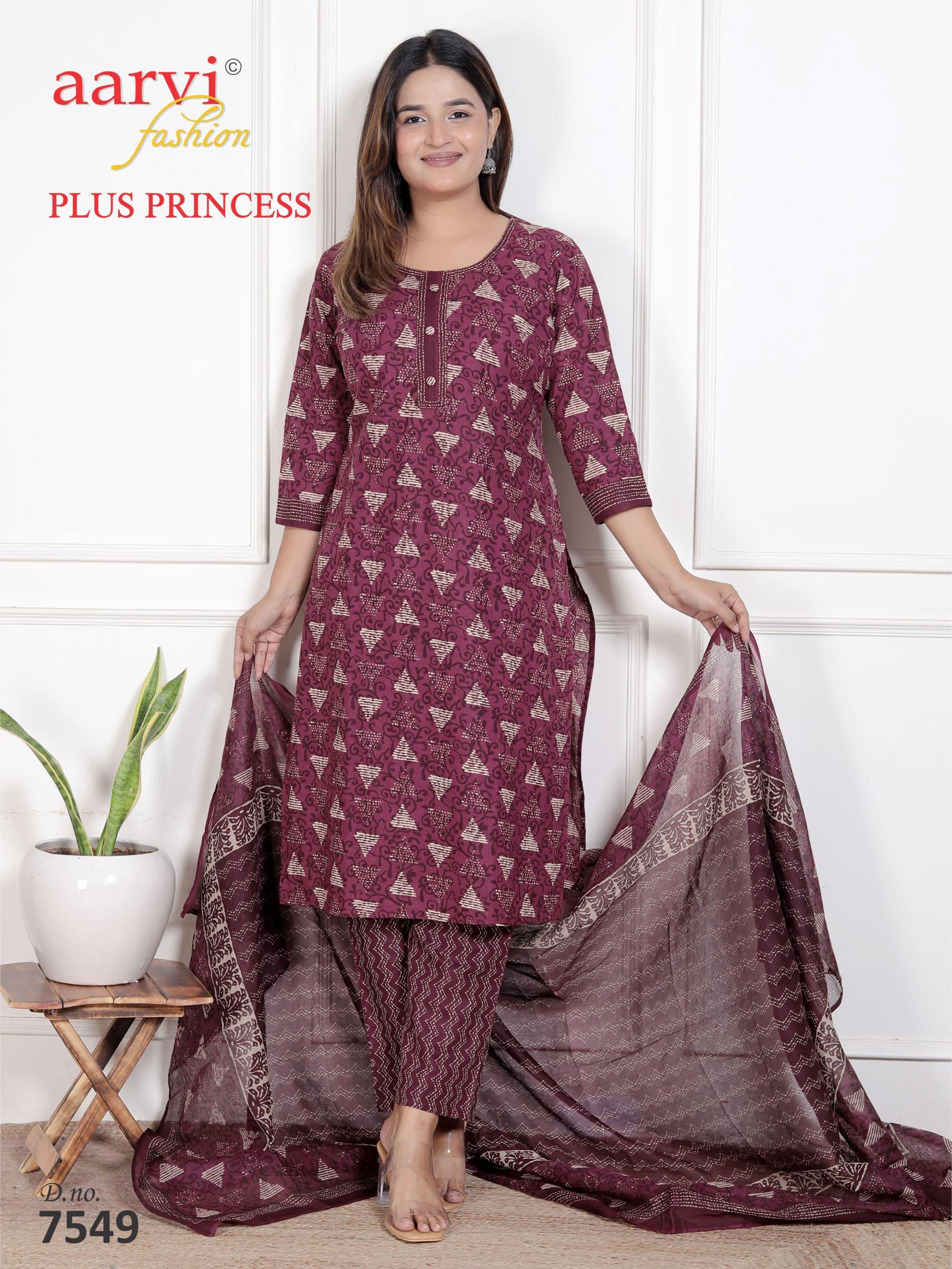 PLUS PRINCESS VOL 5 BY AARVI FASHION FULL STITCH COTTON BIG SIZE SUITS 