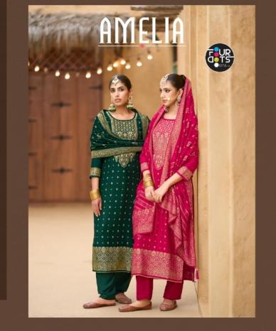 FOURDOTS AMELIA VISCOSE PASHMINA JACQUARD UNSTITCH 3PCS DRESS