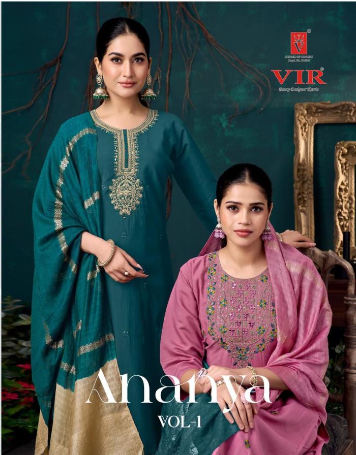 VIR ANANYA VOL 1 HIT DESIGN ROMAN FULL STITCH 3PCS DRESS