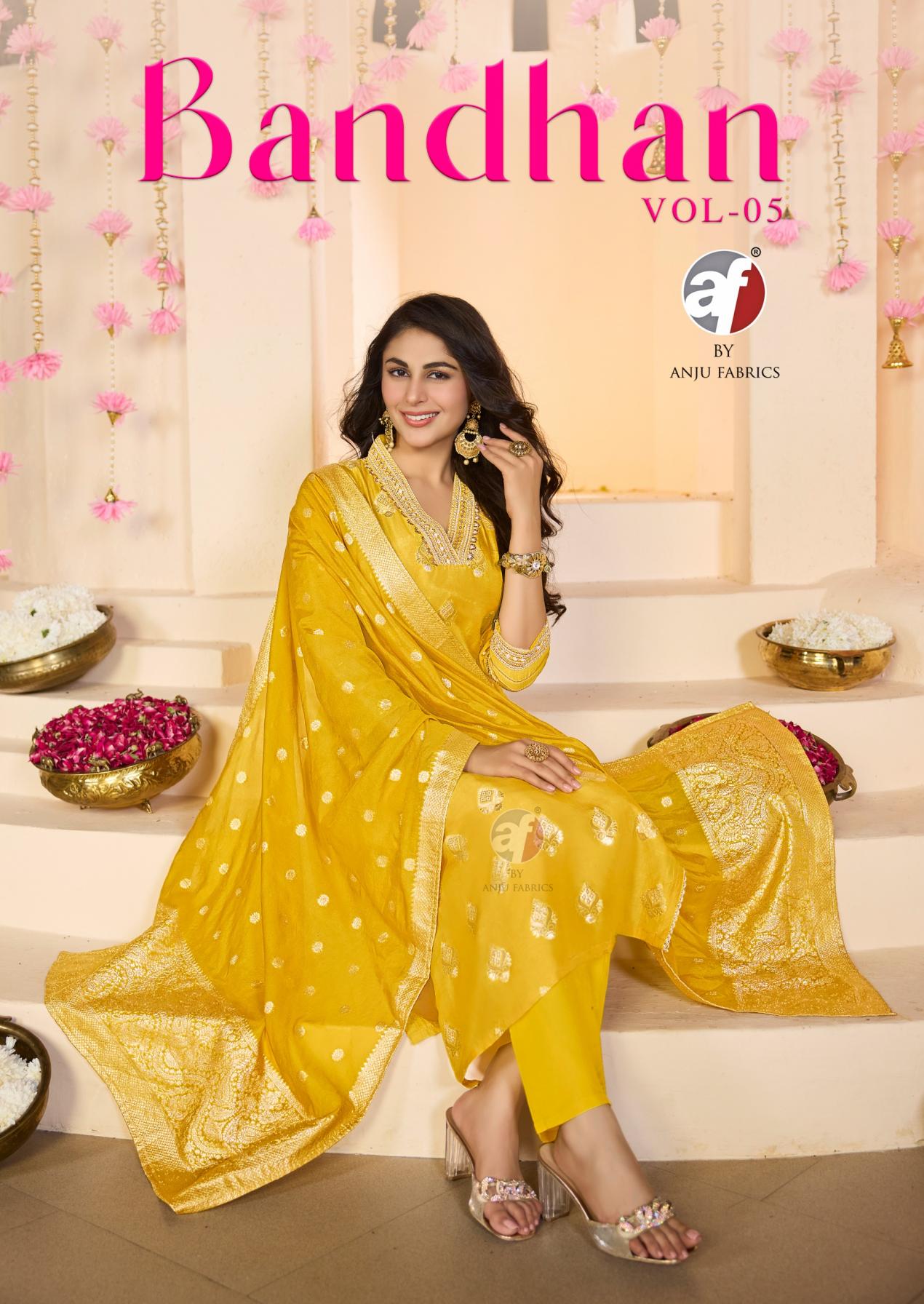 BANDHAN VOL 5 BY ANJU FAB DOLA SILK READYMADE STYLISH PLAZZO SUIT 