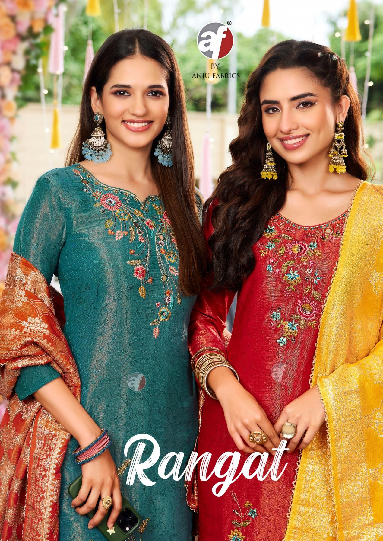 RANGAT BY ANJU FAB TISSUE SHIMMER EXCLUSIVE READYMADE SUITS 
