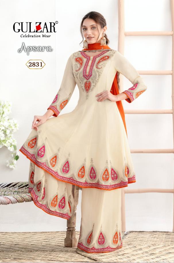 GULZAR APSARA CHINON FULL STITCH PLAZZO STYLE DRESS