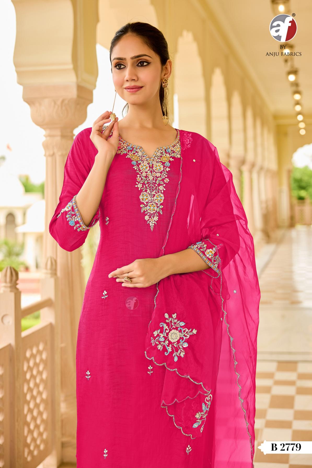 ANJU FAB B 2779-2780 FULL STITCH DOLA SILK COMBO 3PCS DRESS