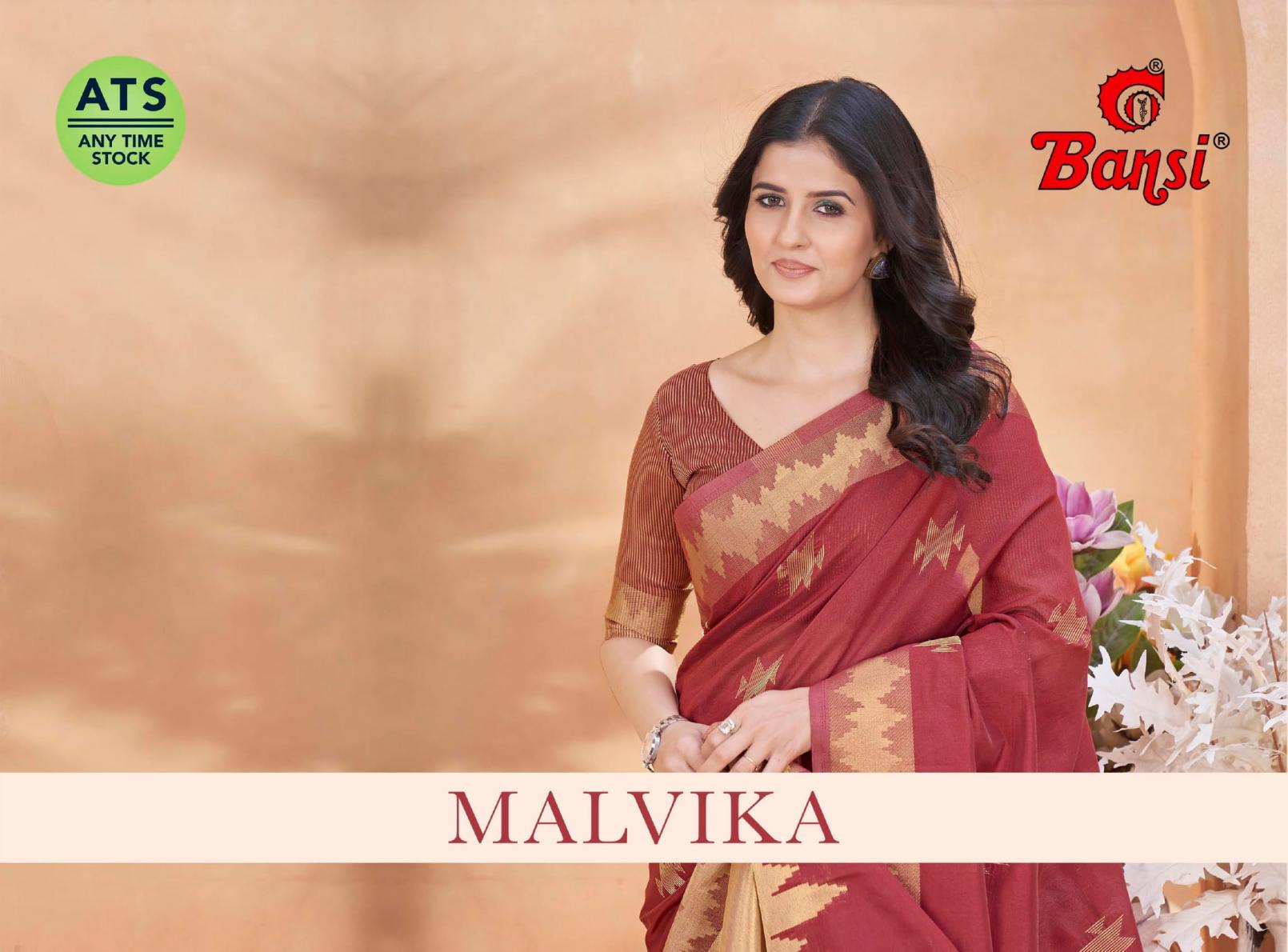 MALVIKA BY BANSI WEAVING COTTON SILK UNIFORM SAREES  