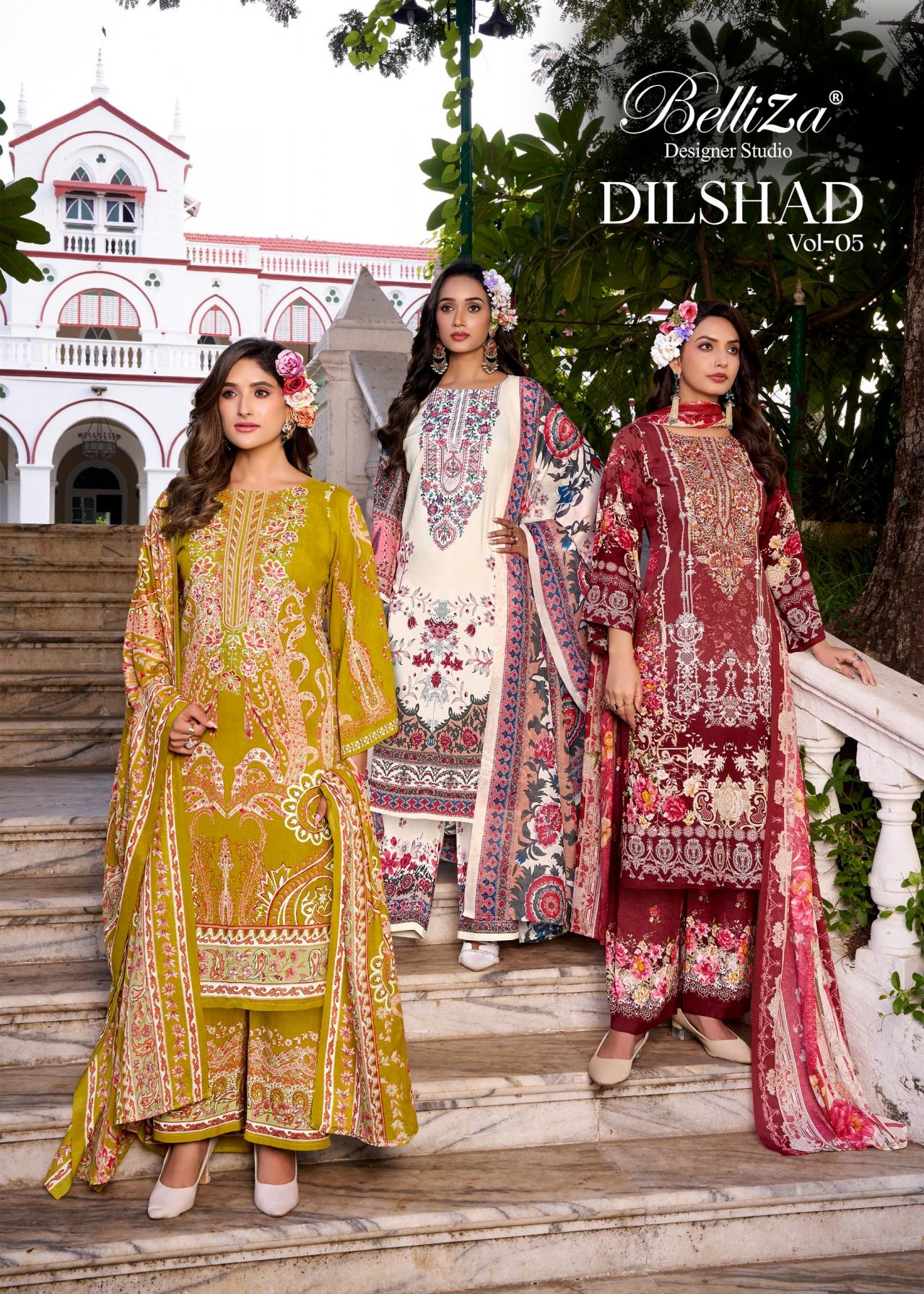 DILSHAD VOL 5 BY BELLIZA DESIGNER VISCOSE RAYON PAKISTANI SUIT