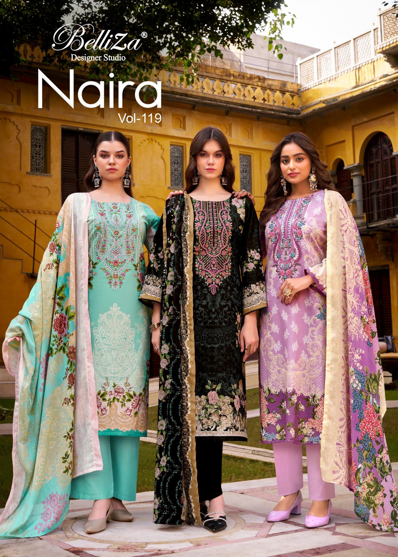 NAIRA VOL 119 BY BELLIZA COTTON PAKISTANI SALWAR SUIT 