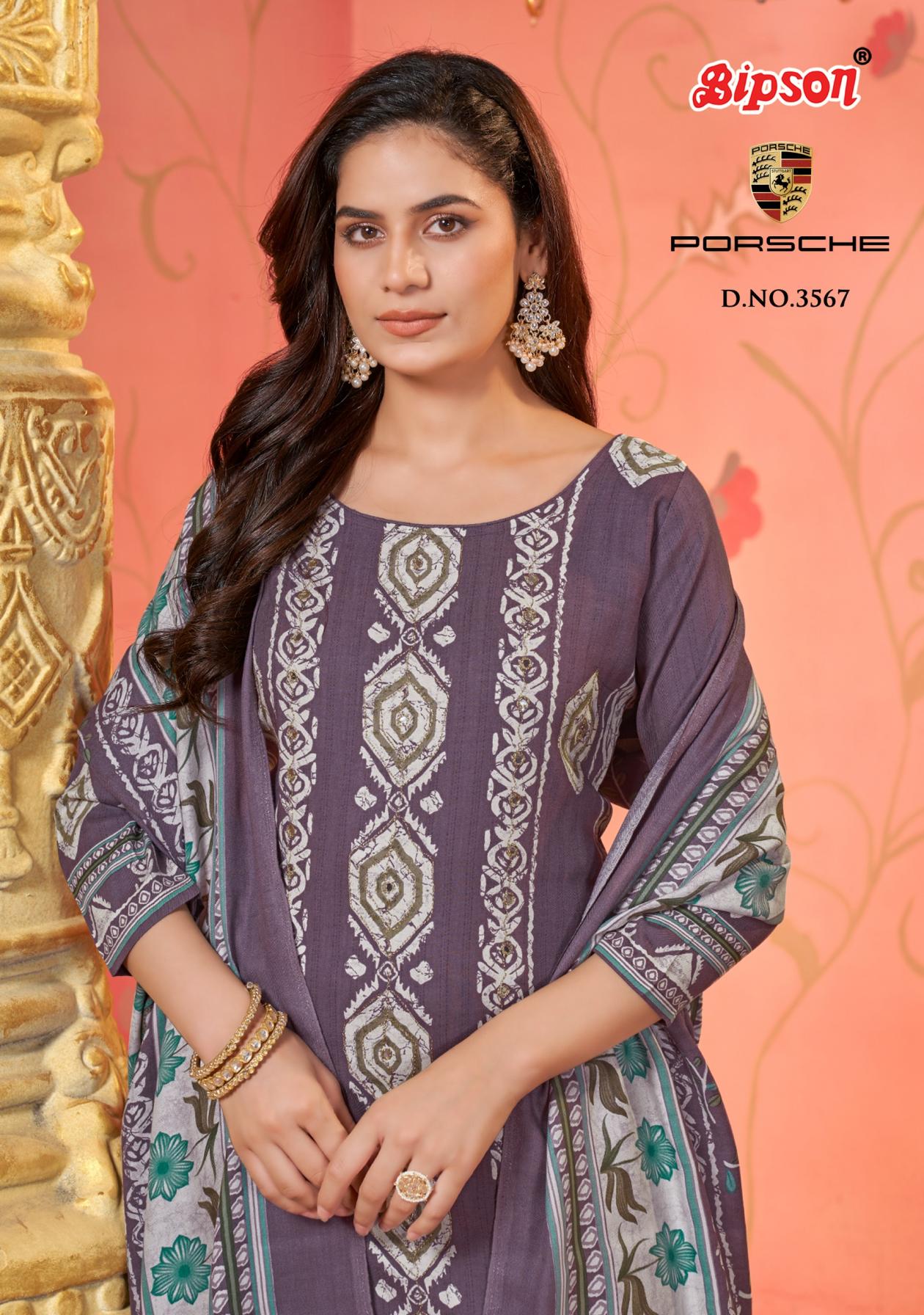 PORSCHE 3567 BY BIPSON PRINTS VISCOSE PASHMINA DRESS MATERIALS 