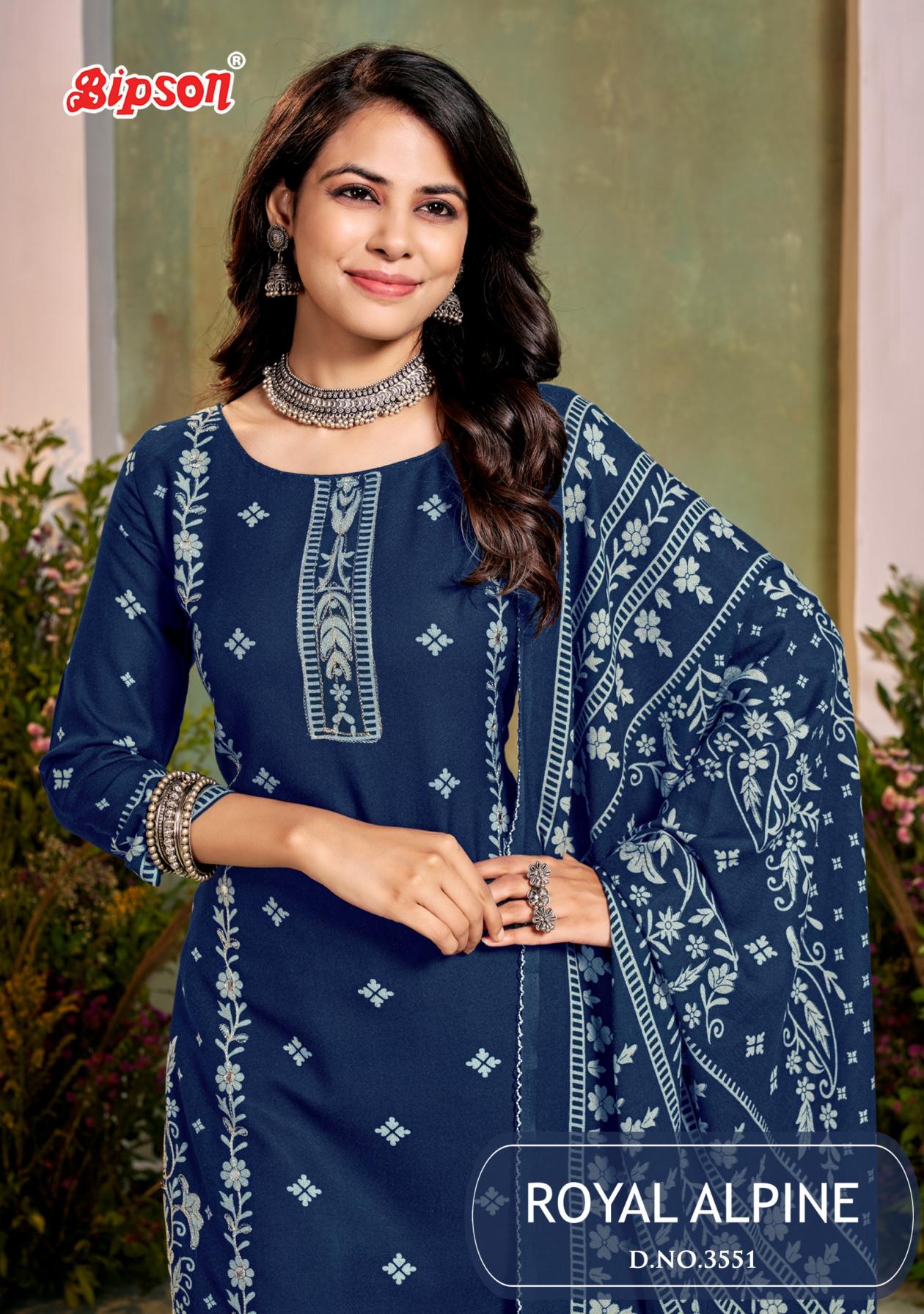 ROYAL ALPINE 3551 BY BIPSON PRINTS FANCY VISCOSE ALPINE 3PCS DRESS