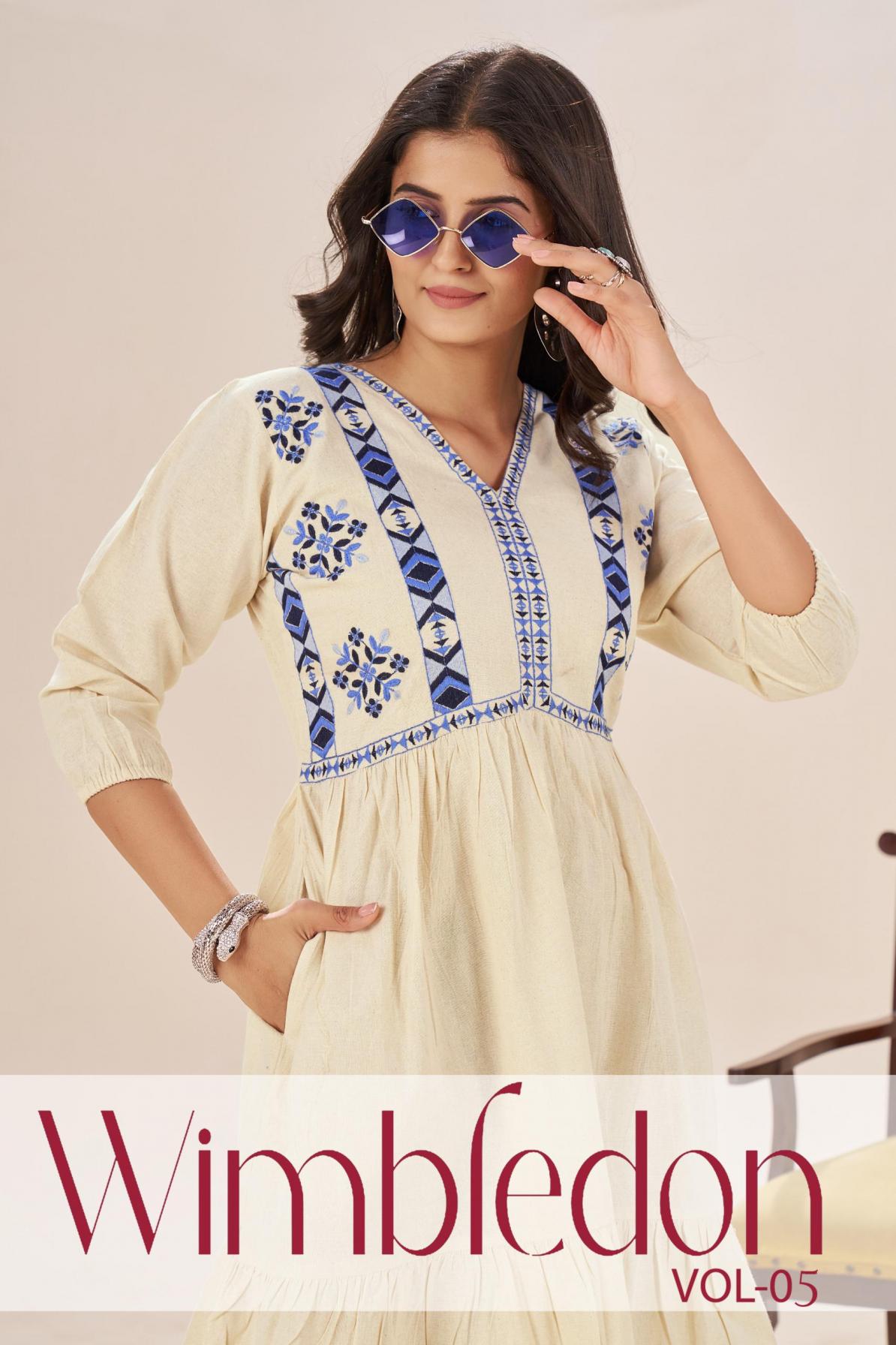 WIMBLEDON VOL 5 BY BLUE HILLS READYMADE COTTON FLEX TOPS 