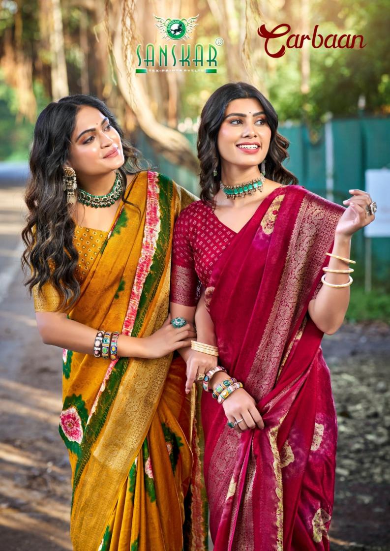 SANSKAR TEX PRINTS CARBAAN UNIQUE MASSMALO FANCY SAREES 