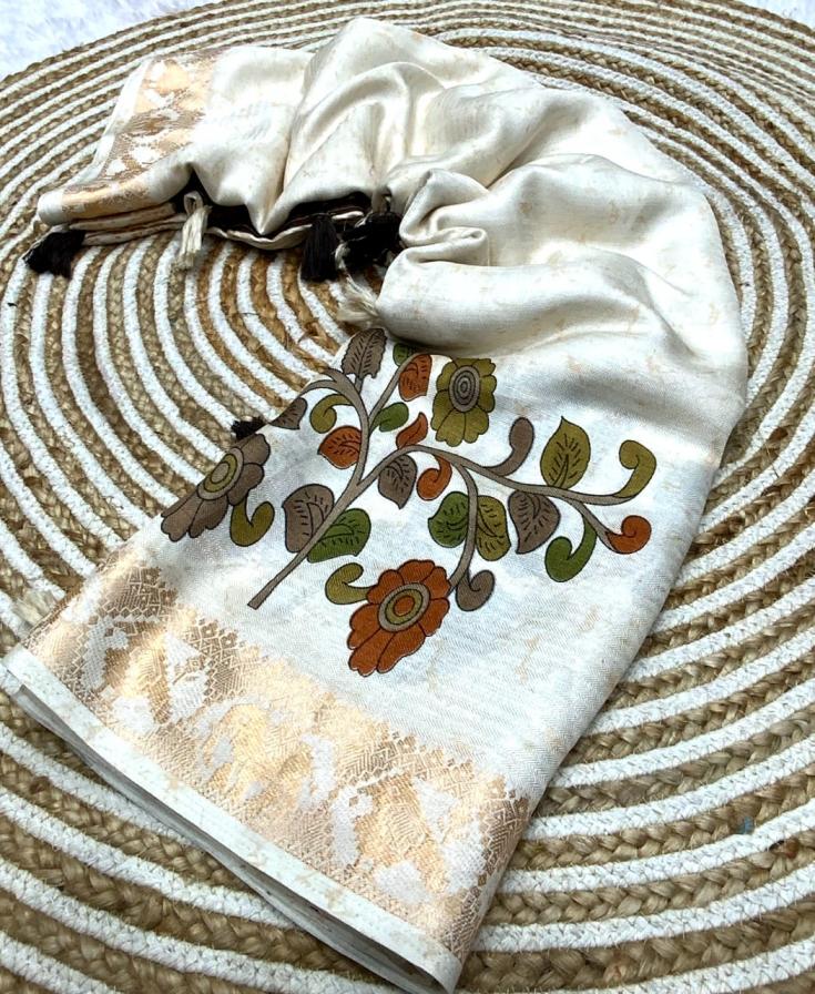 COTTON CRAPE KALAMKARI ELEGANCE SAREE ONLINE