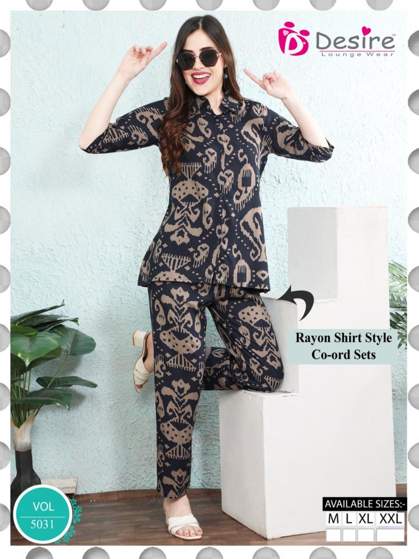 DESIRE VOL 5031 FULLY STITCH PRETTY RAYON COMBO CO-ORD SET ONLINE 