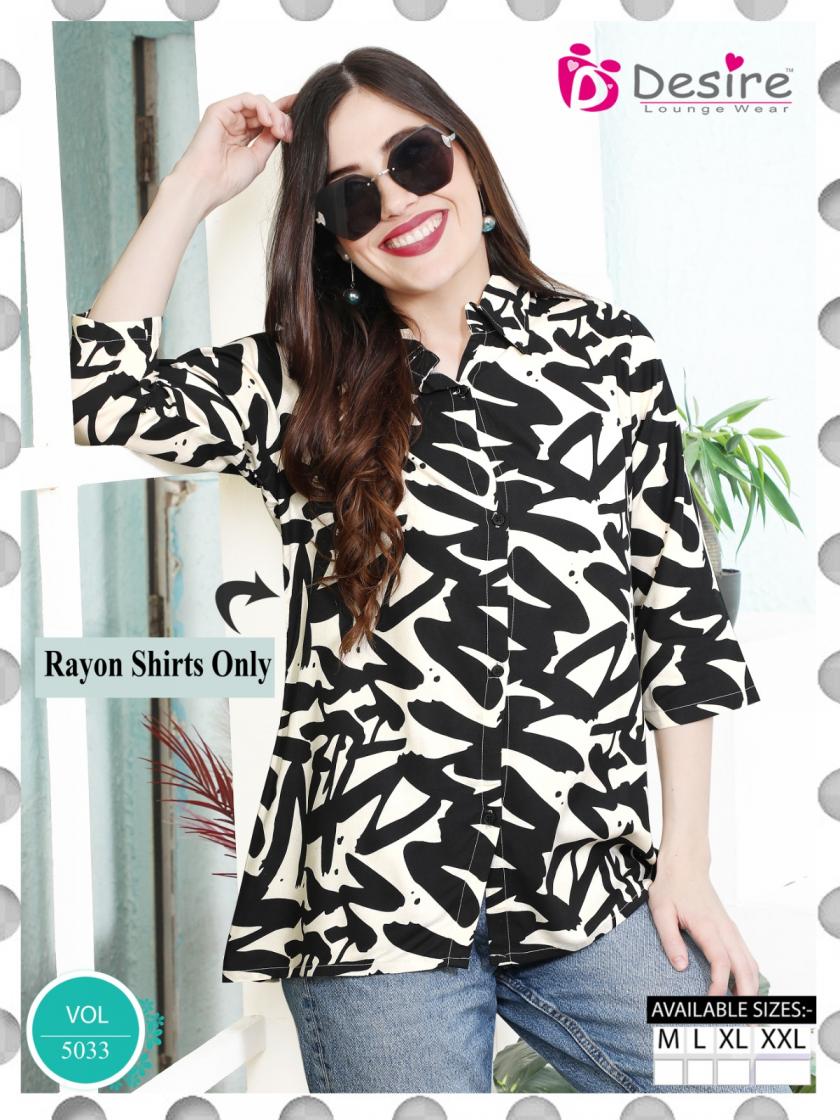 DESIRE VOL 5033 RAYON CLASSIC FULL STITCH COMBO GIRLS SHIRT 