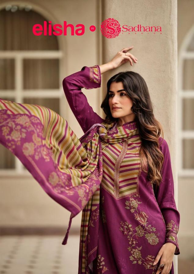 SADHANA FASHION ELISHA VISCOSE PASHMINA AMAZING FULL STITCH DRESS