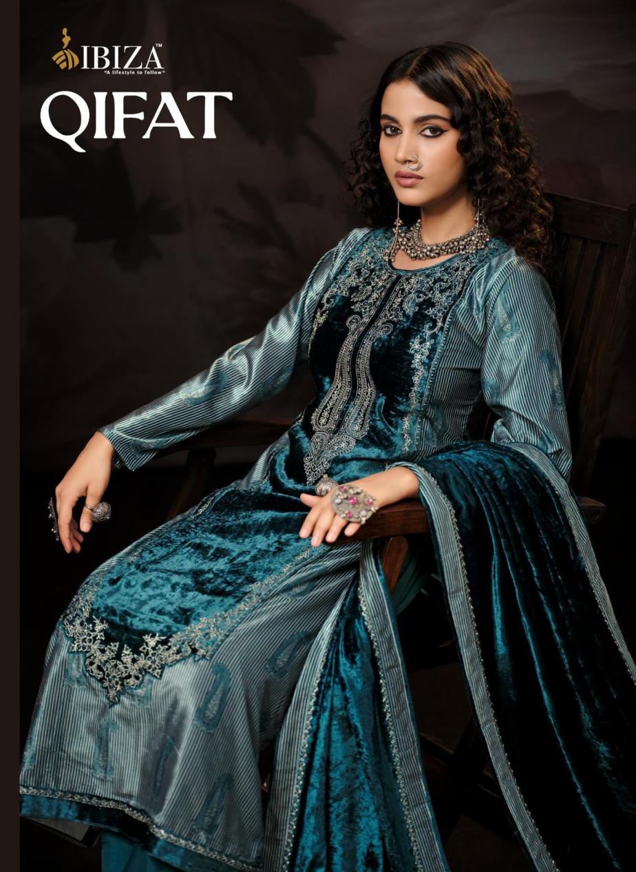 QIFAT BY IBIZA VISCOSE VELVET UNSTITCH WINTER SUITS 