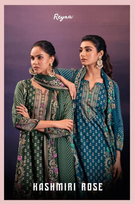 REYNA KASHMIRI READYMADE ROSE PASHMINA WINTER 3PCS DRESS