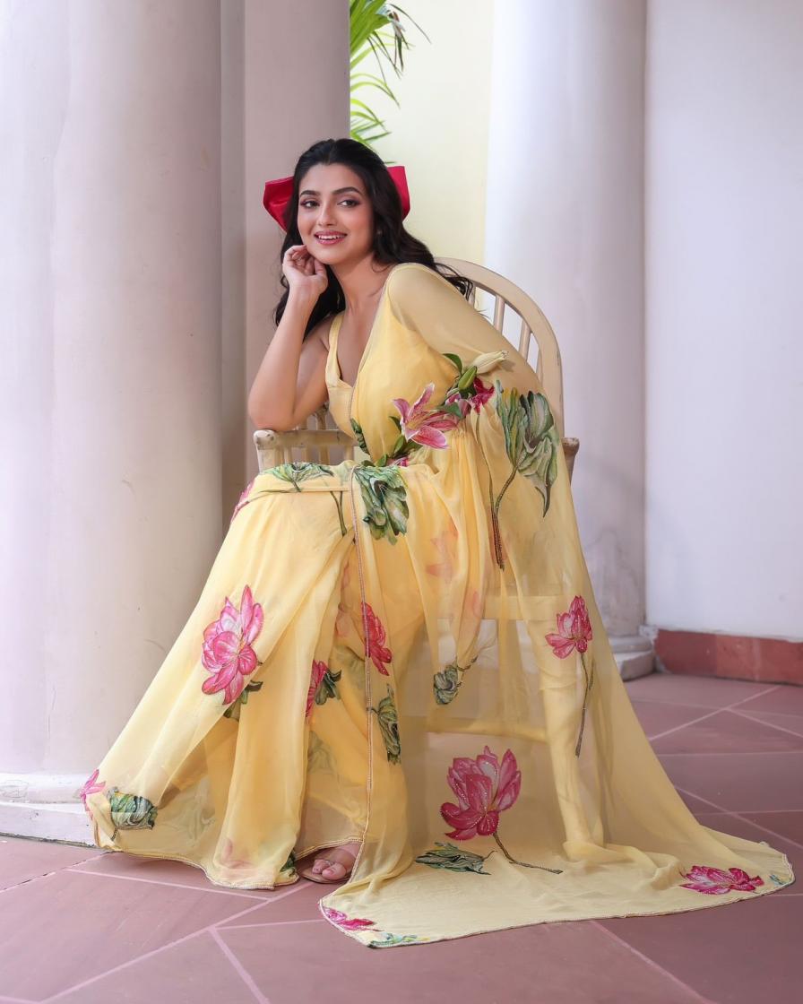 KC 2067 SOFT TEBBY SILK FLORAL PRINT AMAZING SAREE  ONLINE 