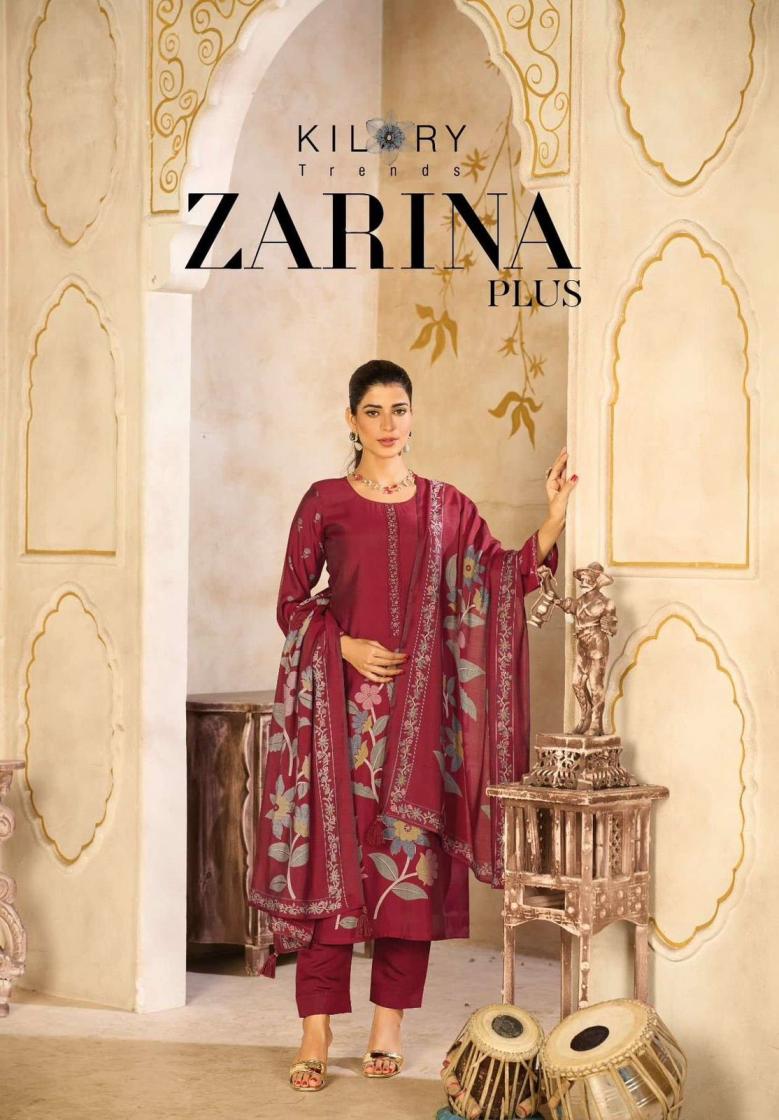 ZARINA PLUS BY KILORY TRENDS UNIQUE MUSLIN SILK 3PCS DRESS