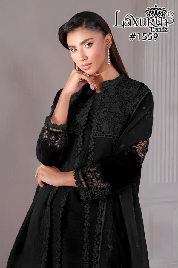 1559 BY LAXURIA TRENDZ READYMADE GLASS ORGANZA SILK PAKISTANI SUIT