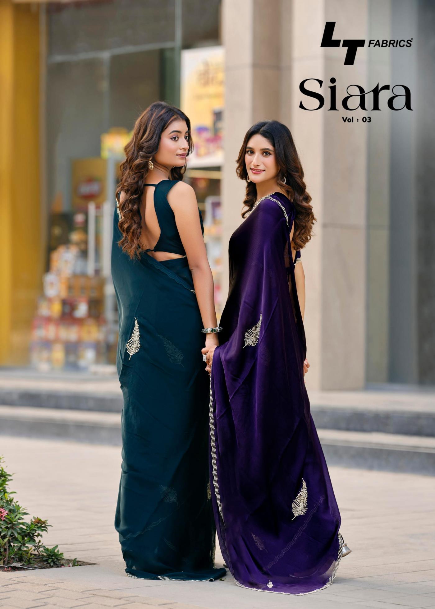 SIARA VOL 3 BY LT FASHION SATIN CHIFFON SAREE SUPPLIER 