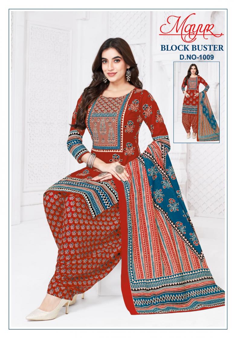 BLOCK BUSTER BY MAYUR CREATION COTTON UNSTITCH SUITS 