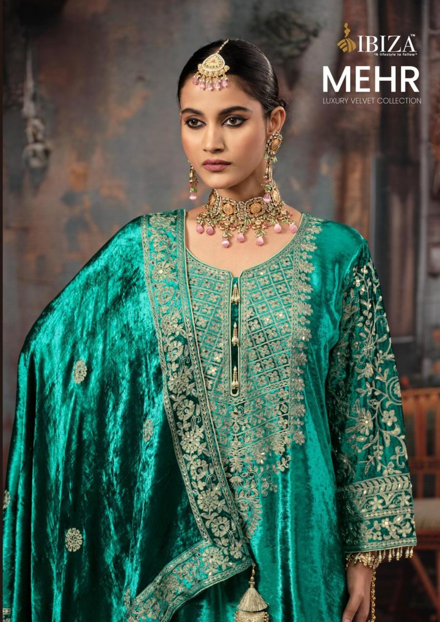 IBIZA MEHR VISCOSE VELVET DESIGNER WINTER DRESS MATERIALS 