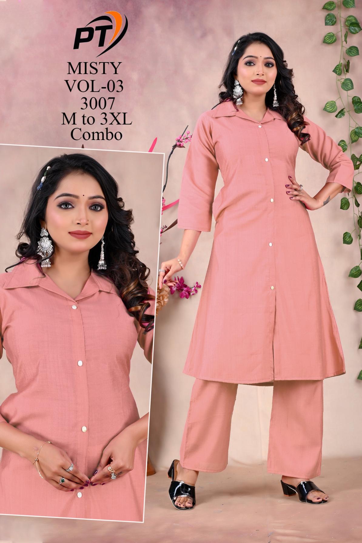 PADMAVATI MISTY VOL 3 FULL STITCH VRTICAN COMBO CO-ORD SETS 