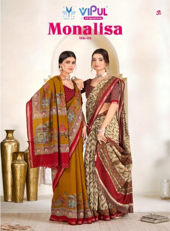 VIPUL MONALISA VOL 3 AMAZING LIVA COTTON SAREE ONLINE 