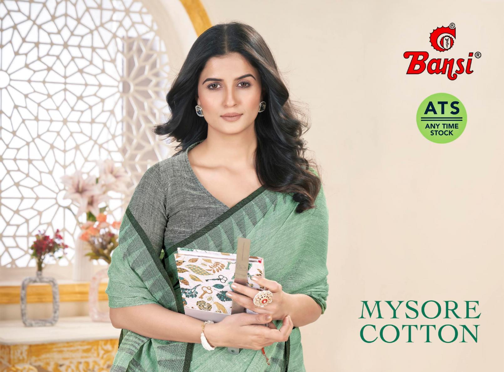 BANSI MYSORE COTTON LINEN COTTON PRETTY LOOK SAREE 