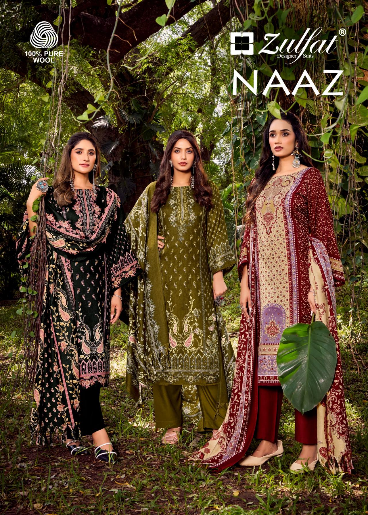 ZULFAT NAAZ WOOLLEN PASHMINA FULL STITCH BIG SIZE SALWAR SUIT 