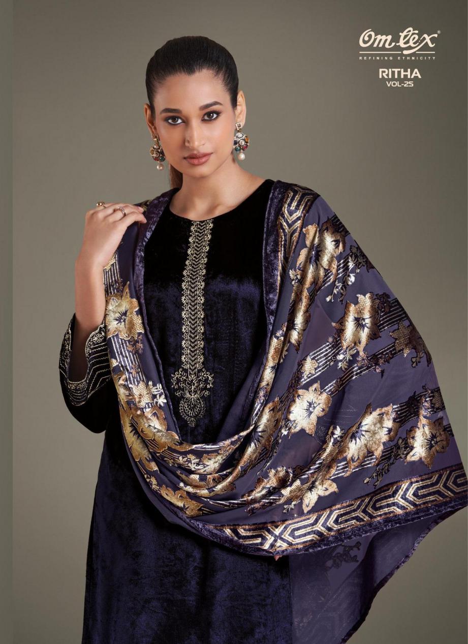 RITHA VOL 25 BY OMTEX VELVET WINTER SPECIAL SUIT FOR WOMENS 
