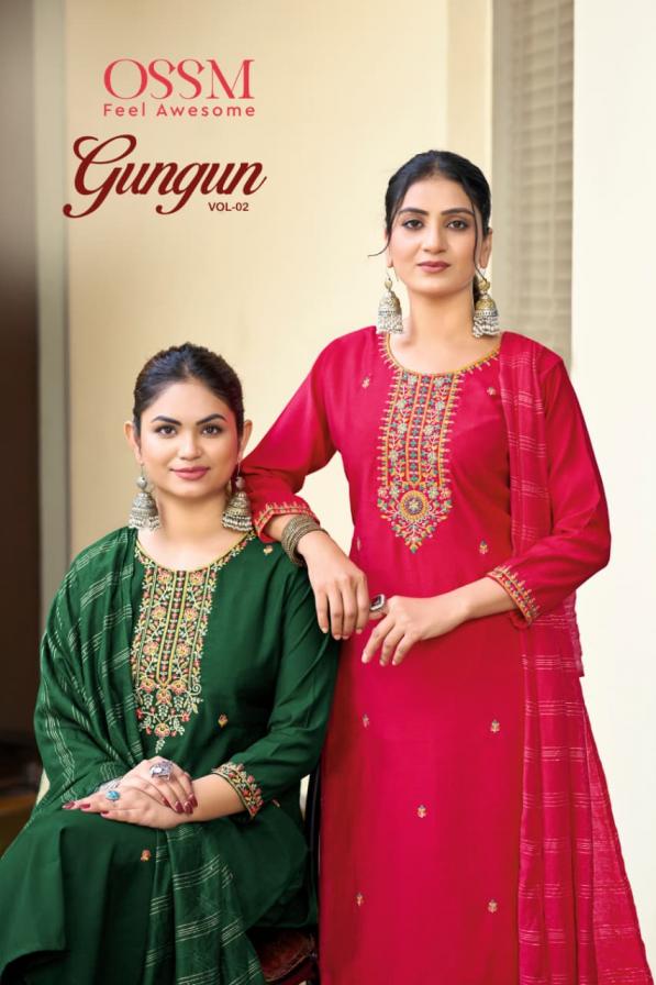 GUNGUN VOL 2 BY OSSM VISCOSE VETICAN SILK FULL STITCH SALWAR SUIT