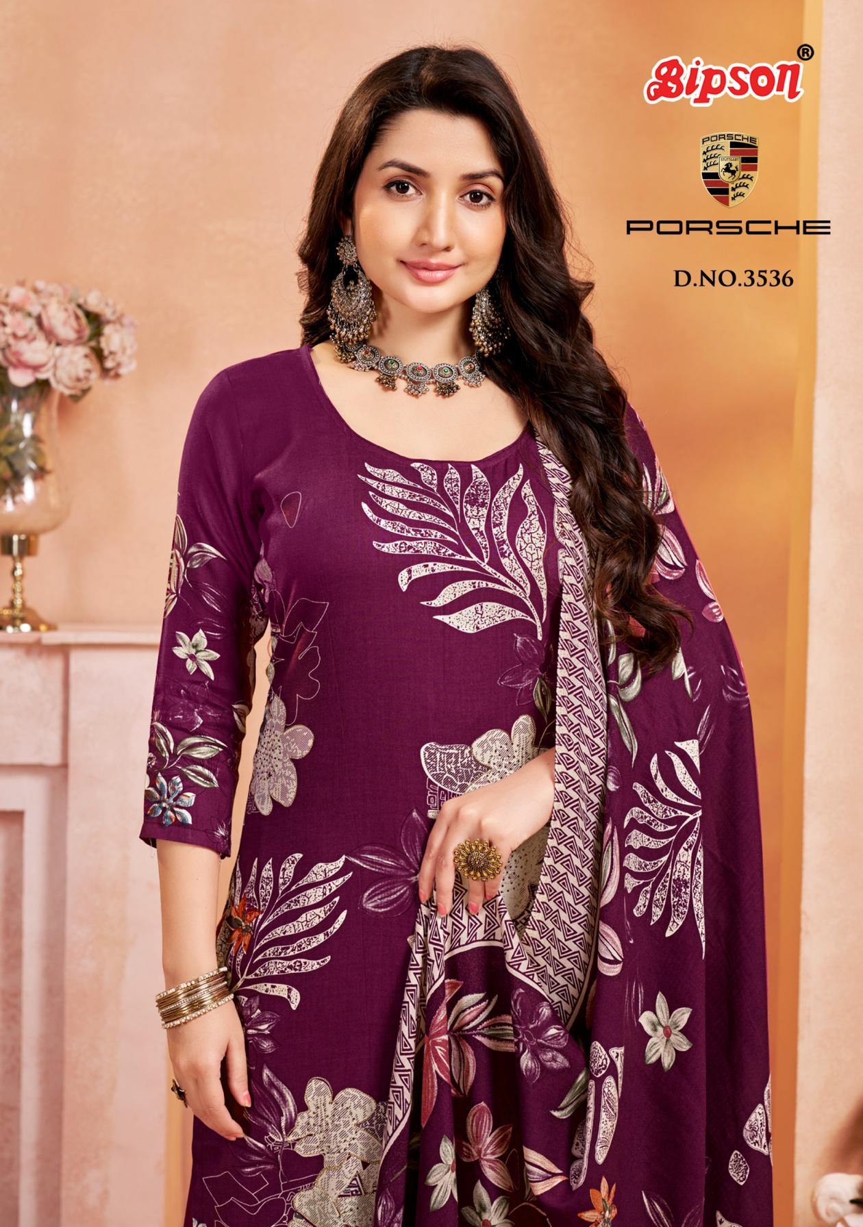 BIPSON PRINTS PORSCHE 3536 VISCOSE PASHMINA WINTER SUIT ONLINE 