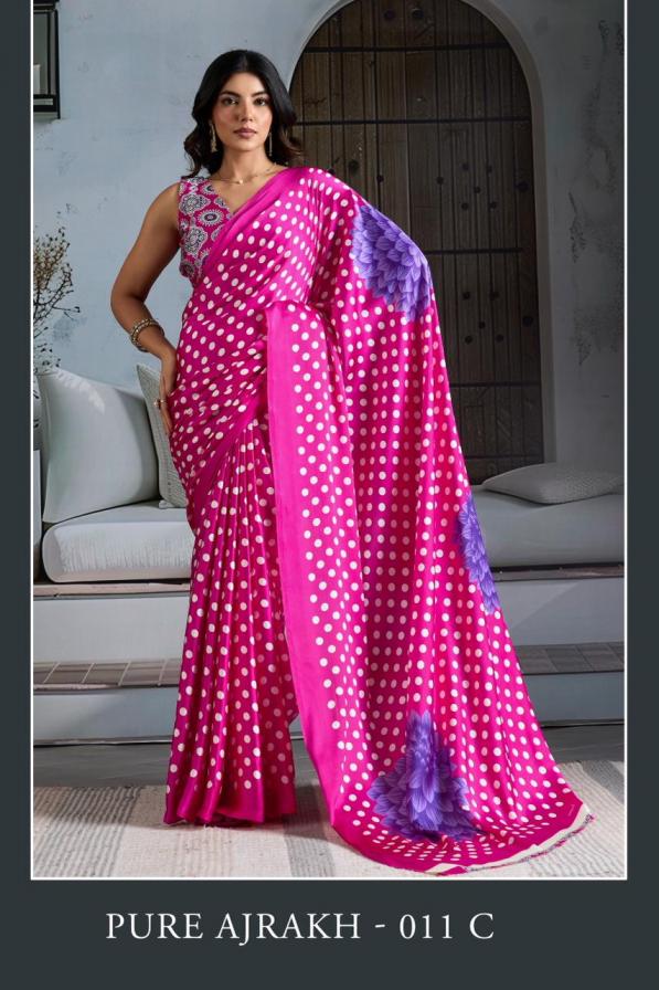 PURE AJRAKH 011 BY RAJTEX AMAZING SAREE FOR WOMENS 