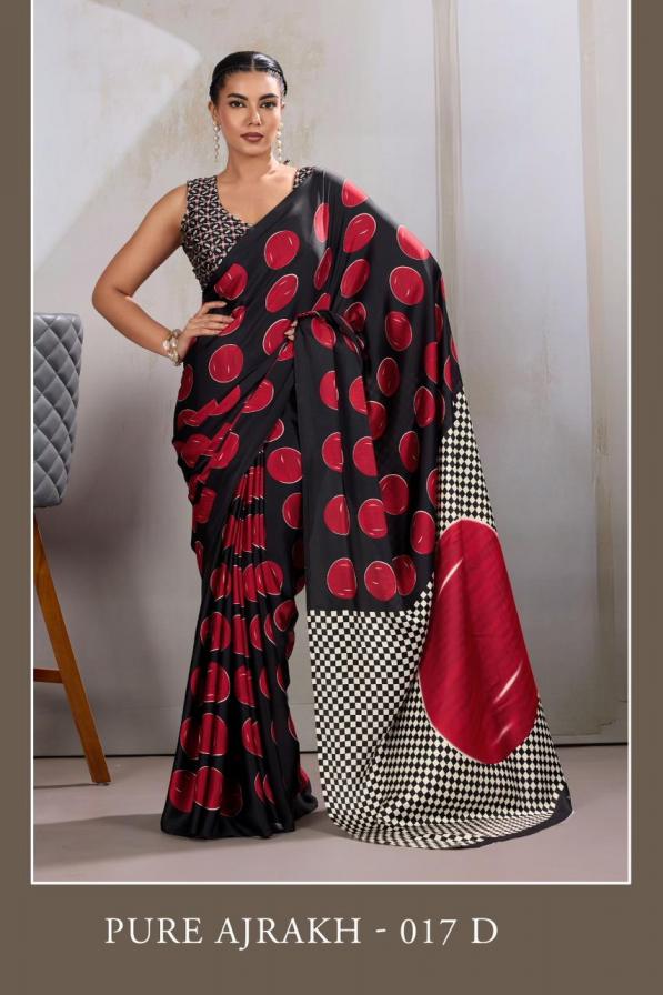 PURE AJRAKH 017 BY RAJTEX MODAL SATIN STYLISH SAREES 