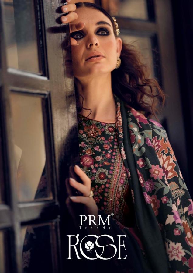 PRM TRENDZ ROSE UNIQUE VISCOSE PASHMINA WINTER 3PCS DRESS