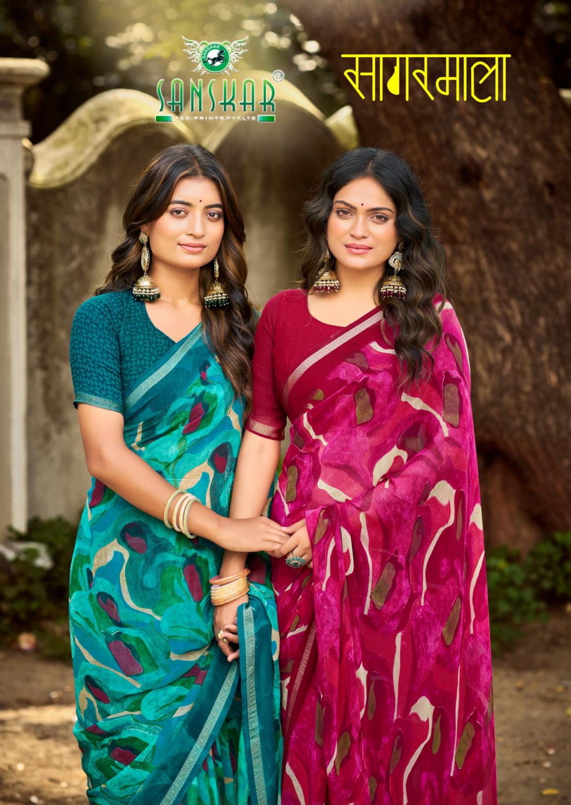 SAGARMALA BY SANSKAR TEX PRINTS BEMBER GEORGETTE BEST SAREES 