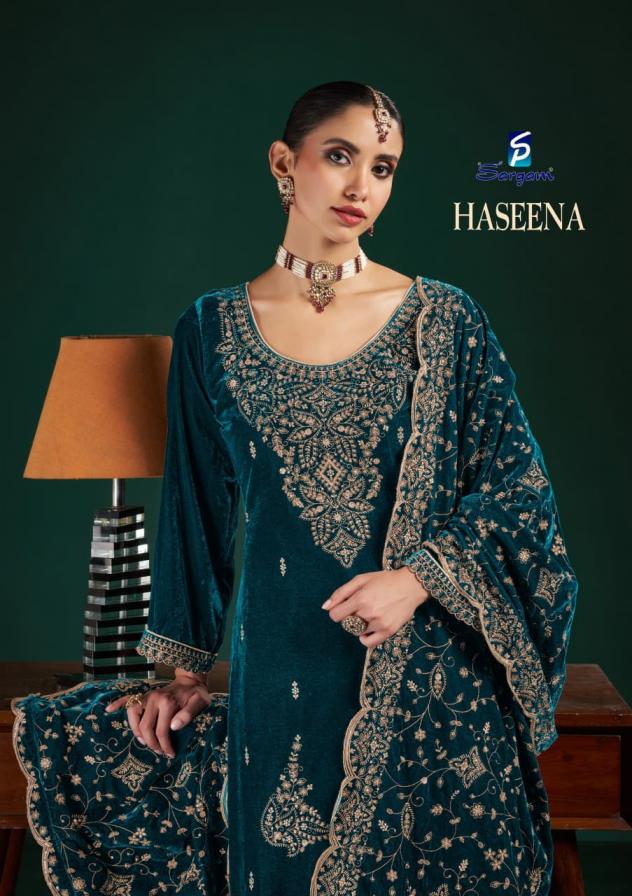 HASEENA BY SARGAM PRINTS WINTER VELVET  STYLISH SUIT FOR WIMENS 