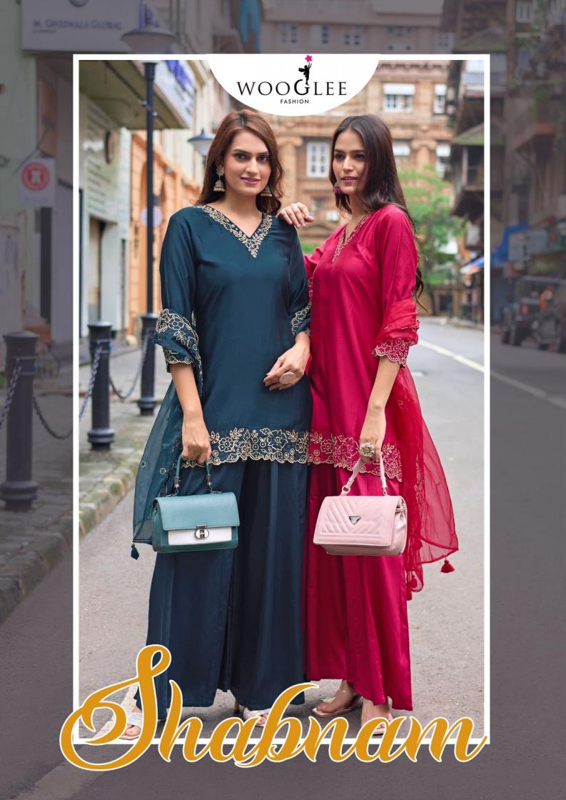 WOOGLEE SHABNAM FULL STITCH UNIQUE GAJJI SILK PLAZZO DRESS