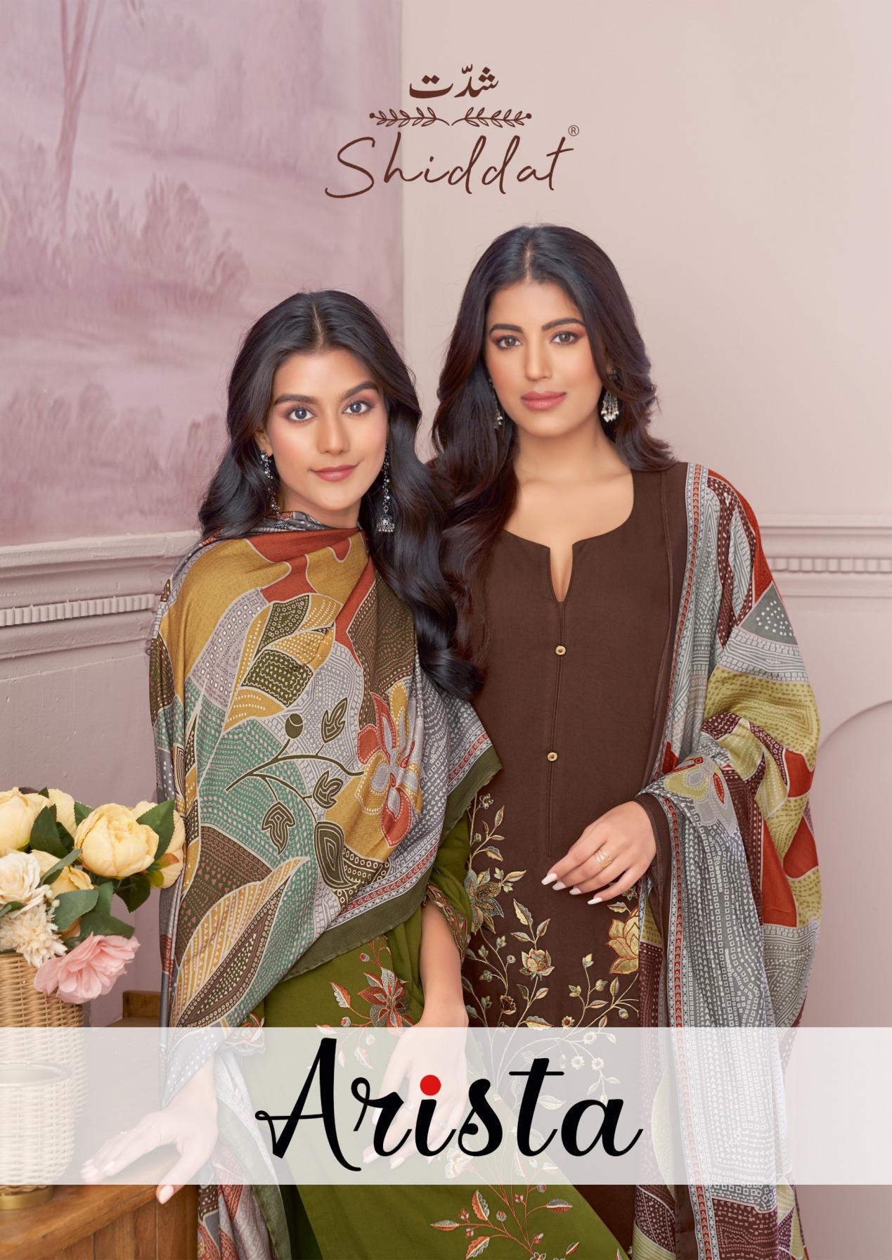 ARISTA BY SHIDDAT PRETTY LOOK PASHMINA WINTER DRESS MATERIALS 