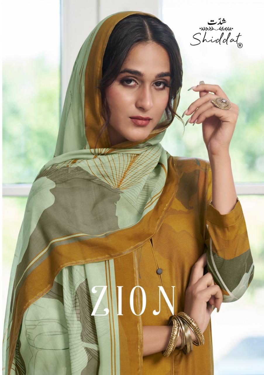 ZION BY SHIDDAT PASHMINA AMAZING WINTER UNSTITCH 3PCS DRESS