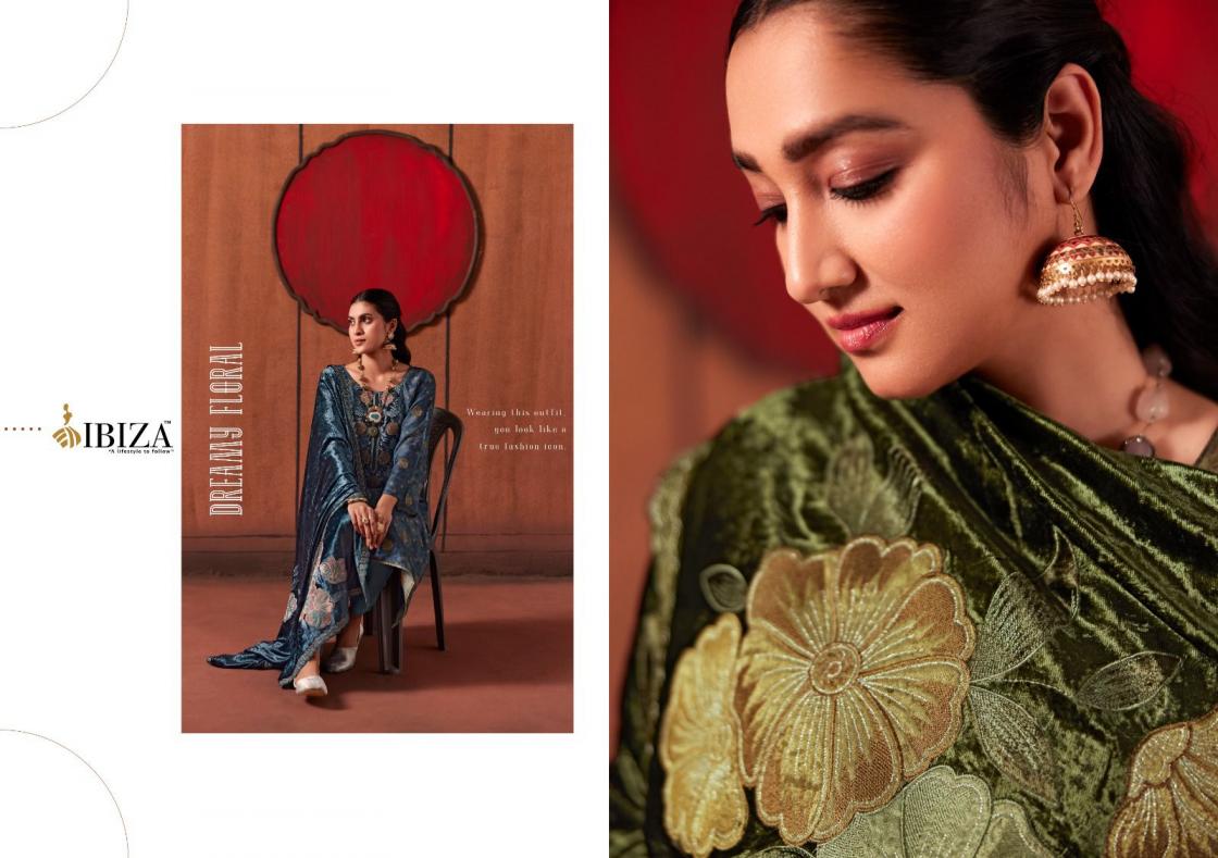 IBIZA TATVA PRETTY LOOK SILK JACQUARD UNSTITCH SUITS 