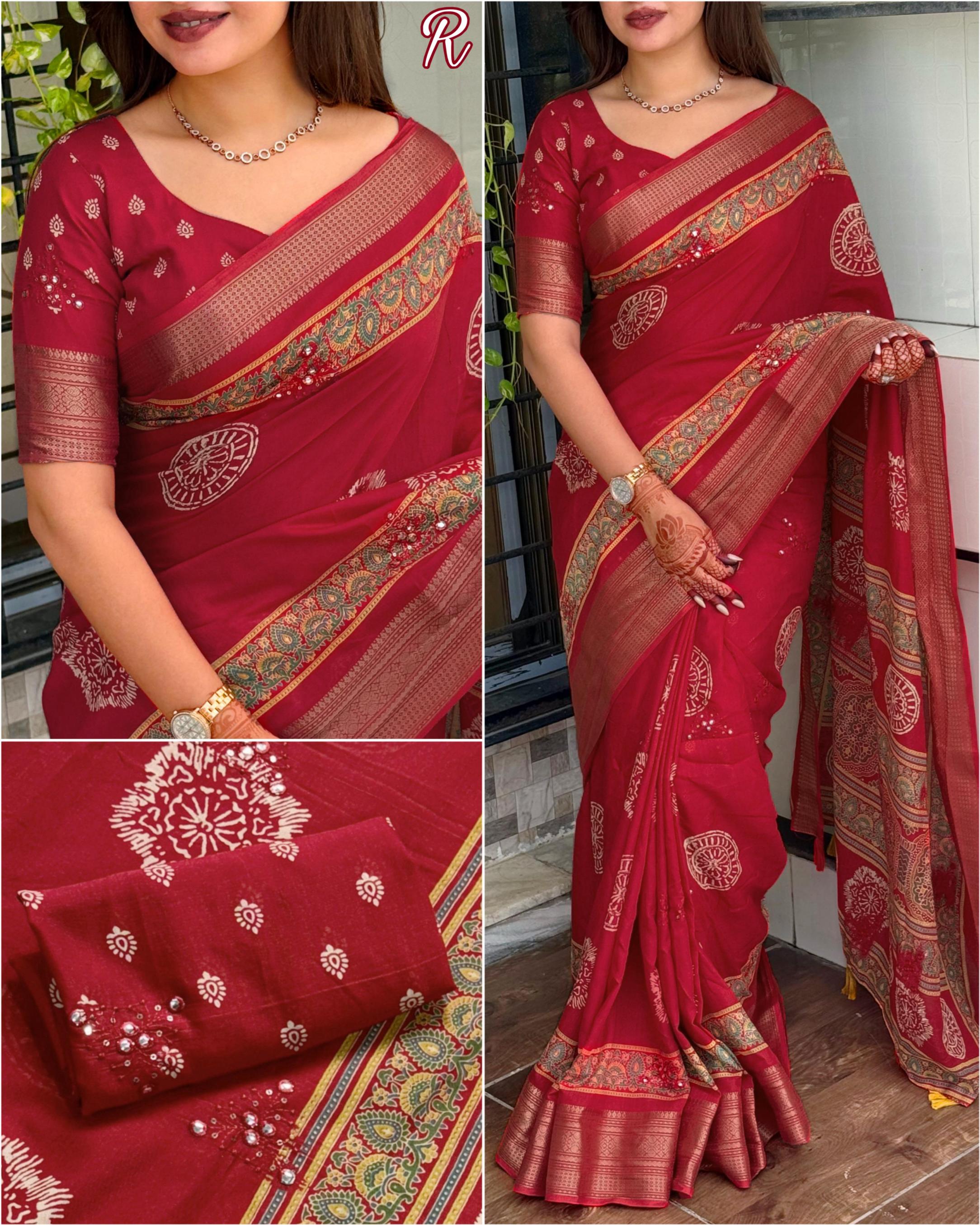 TEJASHWINI TRADITIOBNAL MUL COTTON SARED FOR WOMENS