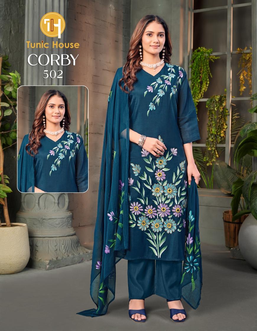 TUNIC HOUSE BRUSH PRINTED FANCY 3PCS SET COMBO COLLECTION